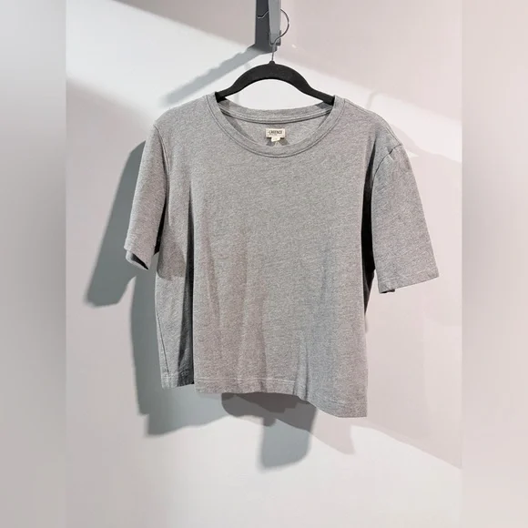 L'Agence Donna Crewneck Crop T-Shirt - L - Picture 2 of 5